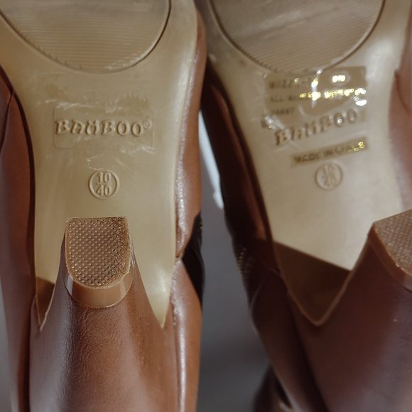 Bamboo almond fur lined mid calf zip up boot, size 10 - Picture 5 of 6